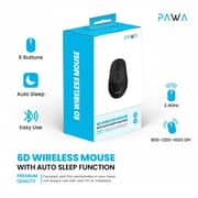 Pawa 6D Wireless Mouse With Auto Sleep Function Black