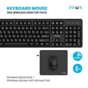 Pawa Wireless Keyboard & Mouse 3-in-1 Desktop Pack Black