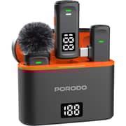 Porodo Lavalier Micro Phone C To C With Lightning Adaptor Black