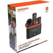 Porodo Lavalier Micro Phone C To C With Lightning Adaptor Black