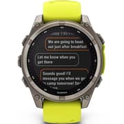 Garmin 010-02906-21 Fenix 8 Solar Smartwatch Sapphire, Titanium With AMP Yellow/Graphite Silicone Band