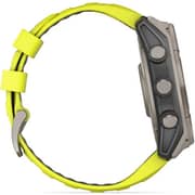 Garmin 010-02907-21 Fenix 8 Solar Smartwatch Sapphire, Titanium With AMP Yellow/Graphite Silicone Band