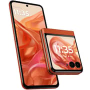 هاتف موتورولا الذكي رازر 50 بسعة 256 جيجابايت باللون البرتقالي يدعم 5G