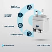 Powerology GaN Dual Port Charger 75cm White