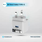 Powerology GaN Dual Port Charger 75cm White