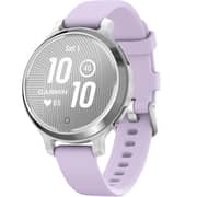 Garmin Lily 2 Active 33mm Monochrome Touch Display, Stylish Smartwatch, Silver with Purple Jasmine Band
