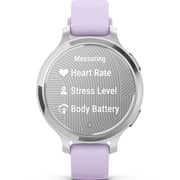 Garmin Lily 2 Active 33mm Monochrome Touch Display, Stylish Smartwatch, Silver with Purple Jasmine Band