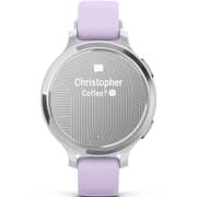 Garmin Lily 2 Active 33mm Monochrome Touch Display, Stylish Smartwatch, Silver with Purple Jasmine Band