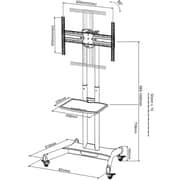 Beetec Mobile TV Cart Stand Black