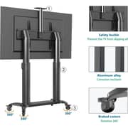 North Bayou Motorized TV Floor Stand Black