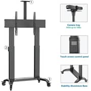 North Bayou Motorized TV Floor Stand Black