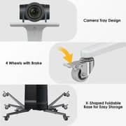 North Bayou Motorized TV Floor Stand Black