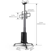 North Bayou Motorized TV Floor Stand Black