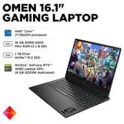 HP Omen Gaming (2023) Laptop - 13th Gen / Intel Core i7-13620H / 16.1inch FHD / 1TB SSD / 16GB RAM / 8GB NVIDIA GeForce RTX 4060 Graphics / Windows 11 Home / English Keyboard / Shadow Black / International Version - [16-WD0073DX]