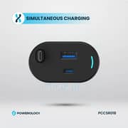 Powerology Dual Port Car Charger 1m Black