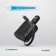 Powerology Dual Port Car Charger 1m Black