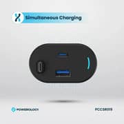 Powerology Dual Port Car Charger 1m Black