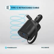 Powerology Dual Port Car Charger 1m Black