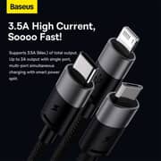 Baseus 3-in-1 USB Micro Type-C Lightning Cable 1.2m Black