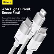 Baseus 3-in-1 Fast C/Data Cable 1.2m White