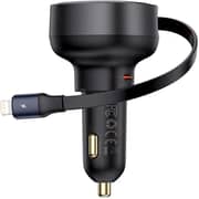 Baseus Car Charger C+Retractable iP Cable Black