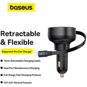 Baseus Car Charger C+Retractable iP Cable Black