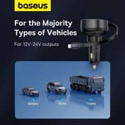 Baseus Car Charger C+Retractable iP Cable Black