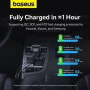 Baseus Car Charger C+Retractable iP Cable Black