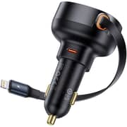 Baseus Car Charger C+Retractable iP Cable Black