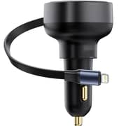 Baseus Car Charger C+Retractable iP Cable Black