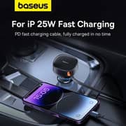 Baseus Car Charger C+Retractable iP Cable Black