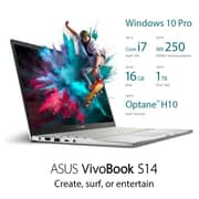 Asus VivoBook S14 S433FL-EB081T Laptop - Core i7 1.8GHz 8GB 512GB 2GB Win10 14inch FHD Dreamy White English/Arabic Keyboard