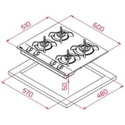 TEKA Gas Hob 4 Burners with Cast Iron Grids - GBC 64000 KBA