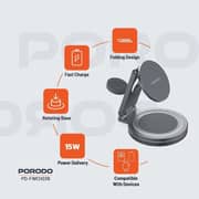 Porodo 3-in-1 MagSafe Wireless Charger Grey