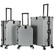 Viptour 3 Pcs Hard Side Luggage Trolley Set Silver