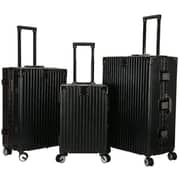 Viptour 3 Pcs Hard Side Luggage Trolley Set Black
