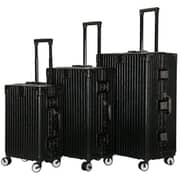 Viptour 3 Pcs Hard Side Luggage Trolley Set Black