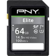 PNY Elite UHS-I SDXC Memory Card 64GB Black P-SD64GU1100EL-GE