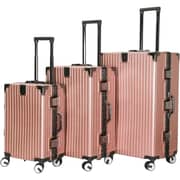 Viptour 3 Pcs Hard Side Luggage Trolley Set Rose Pink