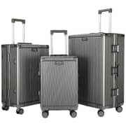 Viptour 3 Pcs Hard Side Luggage Trolley Dark Grey