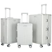 Viptour 3 Pcs Hard Side Luggage Trolley Silver