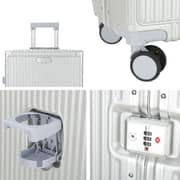 Viptour 3 Pcs Hard Side Luggage Trolley Silver