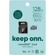 Onn Memory Card With Adapter 128GB Black 93D00254-WGEF-128U310NN