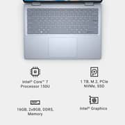 Dell Inspiron 2-in-1 Convertible (2024) Laptop - 1st Series / Intel Core 7-150U / 14inch FHD+ / 1TB SSD / 16GB RAM / Shared Intel Graphics / Windows 11 Home / English Keyboard / Ice Blue / International Version - [i7440-7304BLU-PUS]
