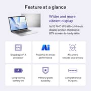 Asus Vivobook 14 (2025) Copilot+PC - Snapdragon X X1 26 100 / 14inch WUXGA / 1TB SSD / 16GB RAM / Shared Qualcomm Adreno GPU / Windows 11 Home / English & Arabic Keyboard / Platinum Gold / Middle East Version - [X1407QA-LY046W]