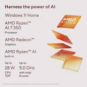 Asus Zenbook 14 (2025) AI+PC - Ryzen AI 7 350 / 14inch 3K / 1TB SSD / 32GB RAM / Shared AMD Radeon Graphics / Windows 11 Home / English & Arabic Keyboard / Jade Black / Middle East version - [UM3406KA-PP147W]