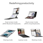 Asus Zenbook Duo (2025) Ultrabook - 2nd Series / Intel Core Ultra 7-255H / 14inch 3K / 1TB SSD / 32GB RAM / Shared Intel Arc Graphics / Windows 11 Home / English & Arabic Keyboard / Inkwell Gray / Middle East Version - [UX8406CA-OLED7]