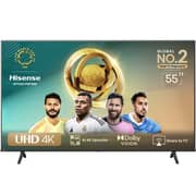 تلفاز هيسينس بمقاس شاشة 55 بوصة، دقة 4K ألترا HD، نموذج 2025 - 55A6N