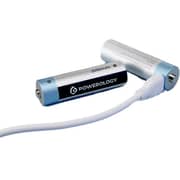 Powerology USB-C Rechargeable Lithium-Ion AA Battery Silver/Blue