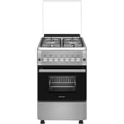 Tornado 50x55cm Free-Standing Gas Cooker with 4 Burners, Automatic Ignition, and Cast Iron Pan Support – 6T40BBS2W11SA